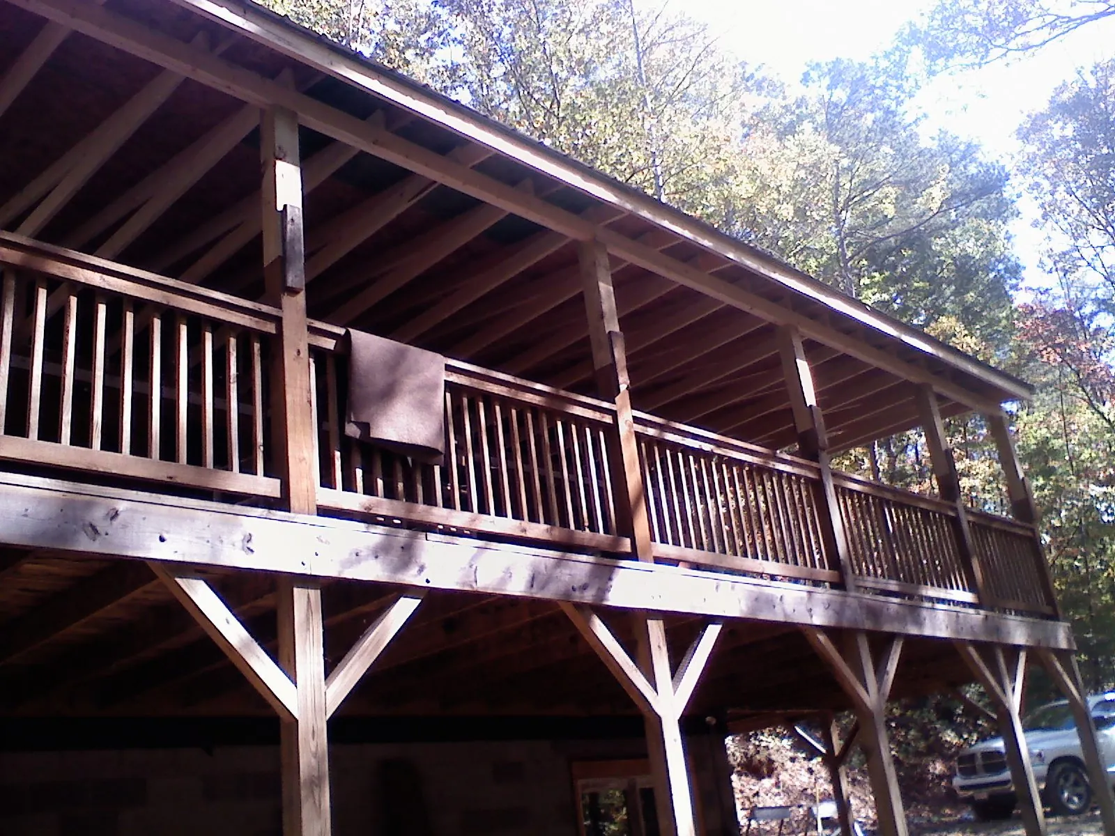 Timber framing under a new elevated porch and deck — Roof Leak Repair in Finleyville by Roofing Brothers